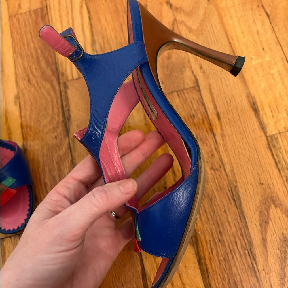 Vintage Manolo Blahnik strappy heels 37.5 - Picture 8 of 14
